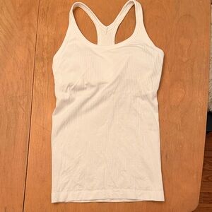 Lululemon Ebb to the Street White Ribbed Tank